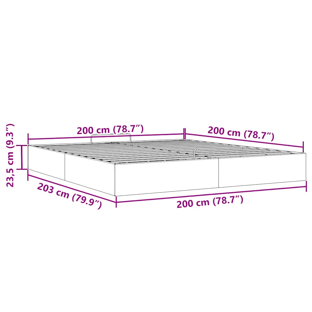 Bedframe zonder matras 200x200 cm stof donkerbruin