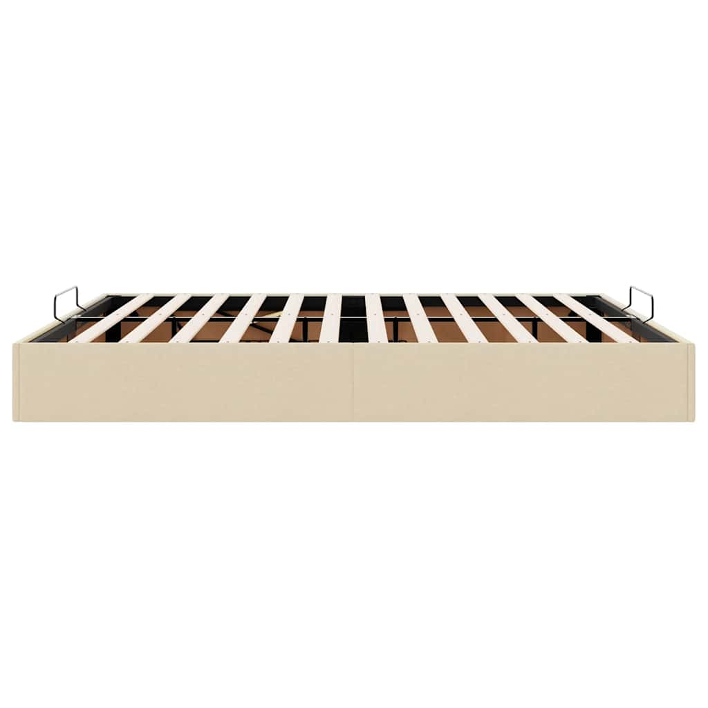 Bedframe zonder matras 200x200 cm stof crèmekleurig