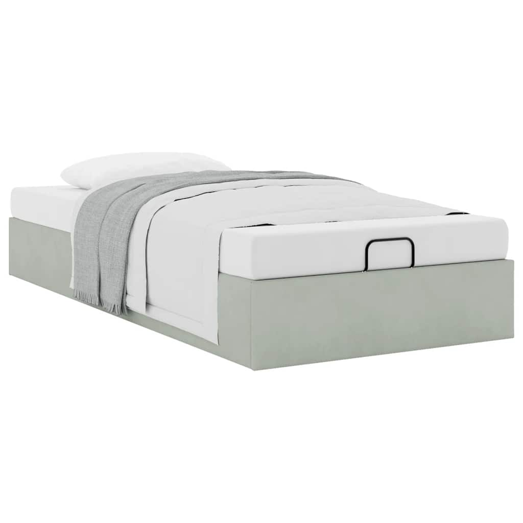 Bedframe zonder matras 80x200 cm fluweel lichtgrijs