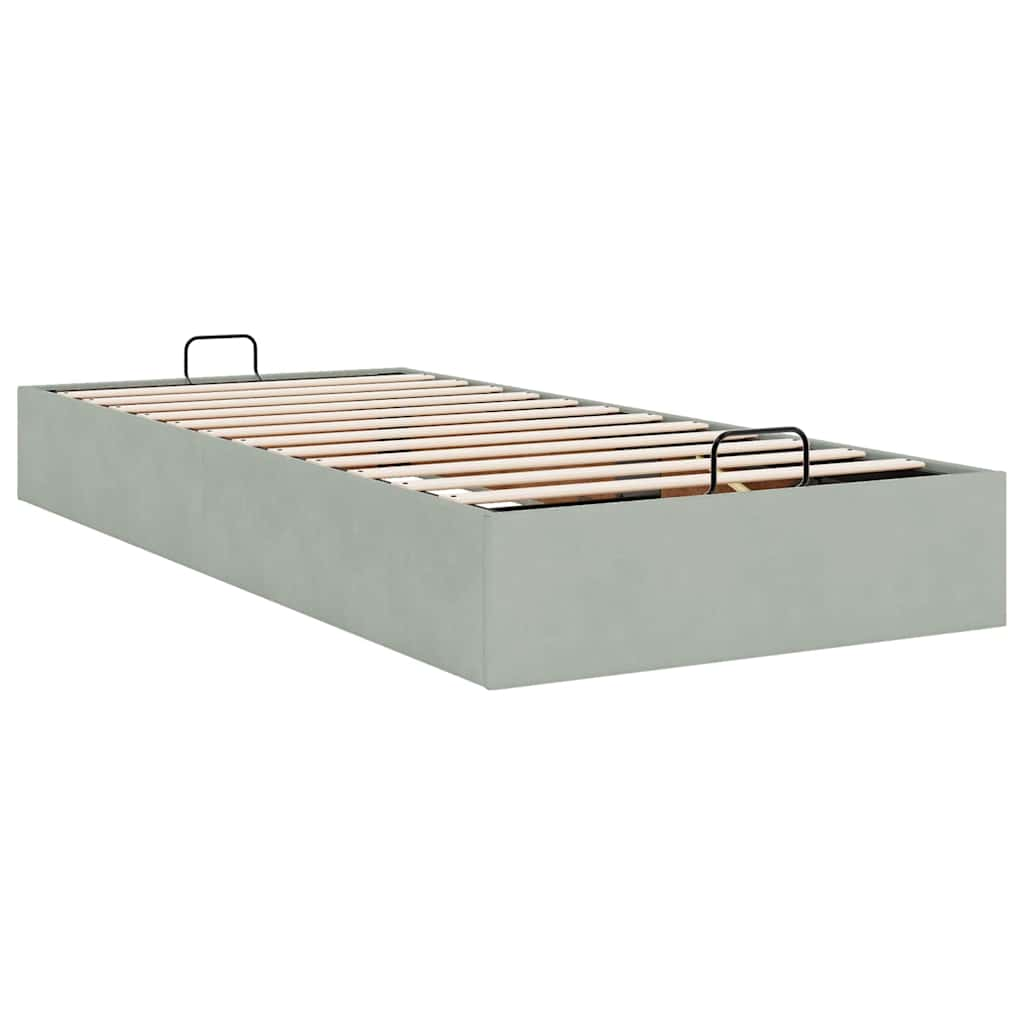 Bedframe zonder matras 80x200 cm fluweel lichtgrijs