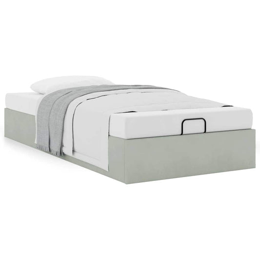 Bedframe zonder matras 80x200 cm fluweel lichtgrijs