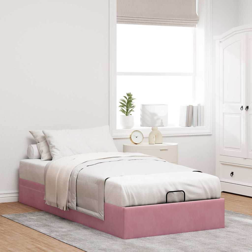 Bedframe zonder matras 80x200 cm fluweel roze