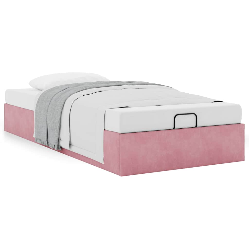 Bedframe zonder matras 80x200 cm fluweel roze