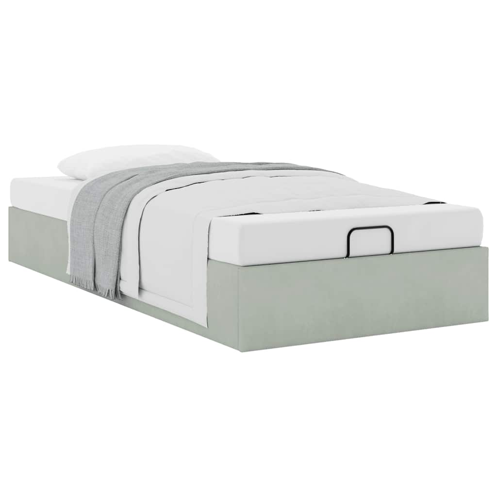 Bedframe zonder matras 90x190 cm fluweel lichtgrijs