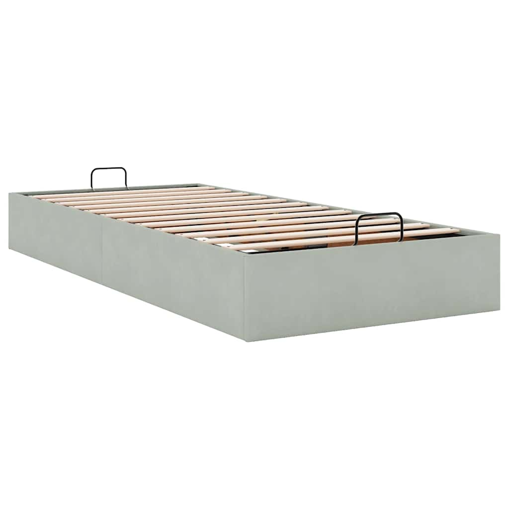 Bedframe zonder matras 90x190 cm fluweel lichtgrijs