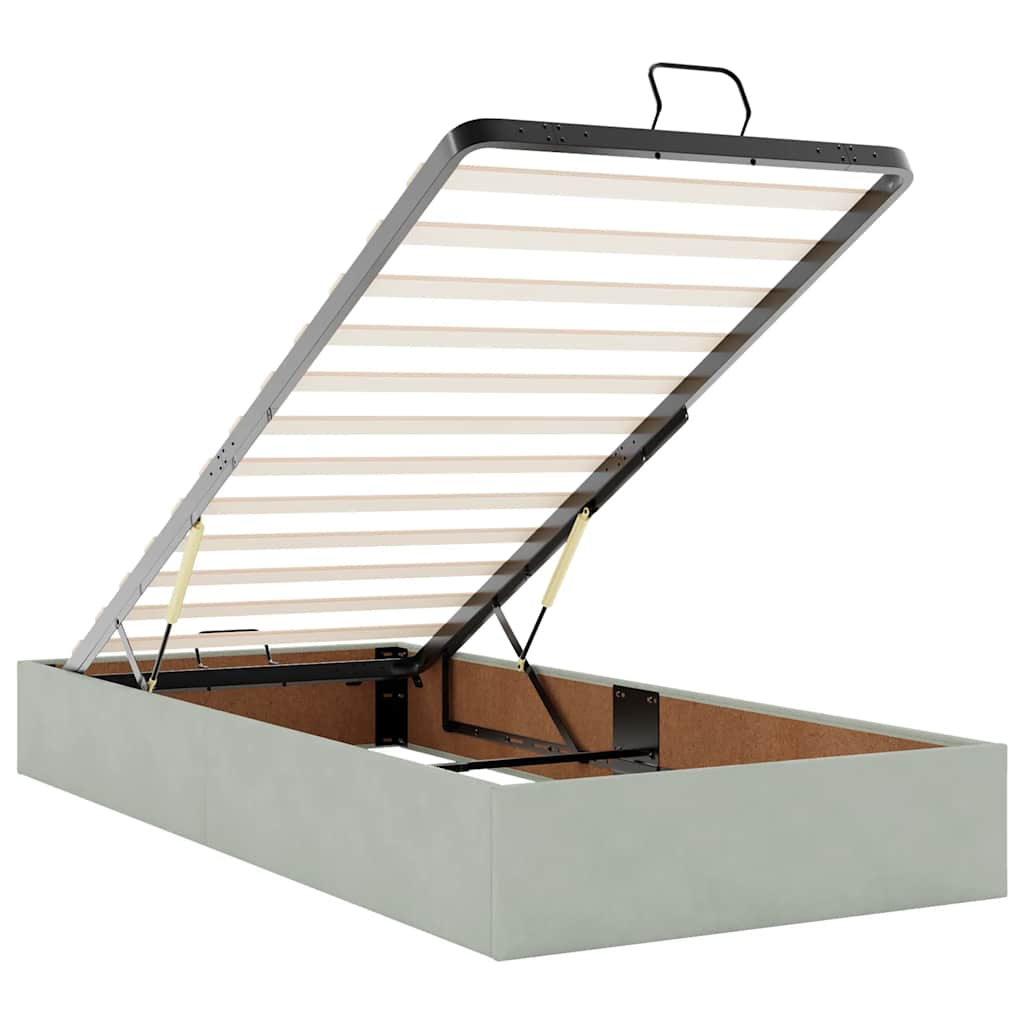 Bedframe zonder matras 90x190 cm fluweel lichtgrijs