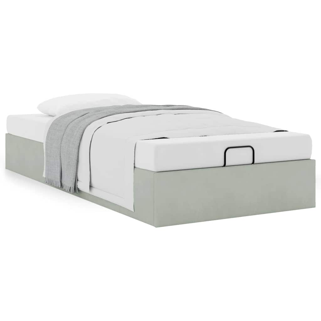 Bedframe zonder matras 90x190 cm fluweel lichtgrijs