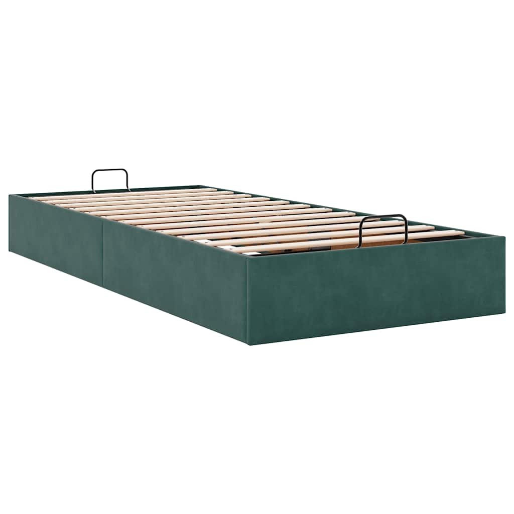 Bedframe zonder matras 90x190 cm fluweel donkergroen