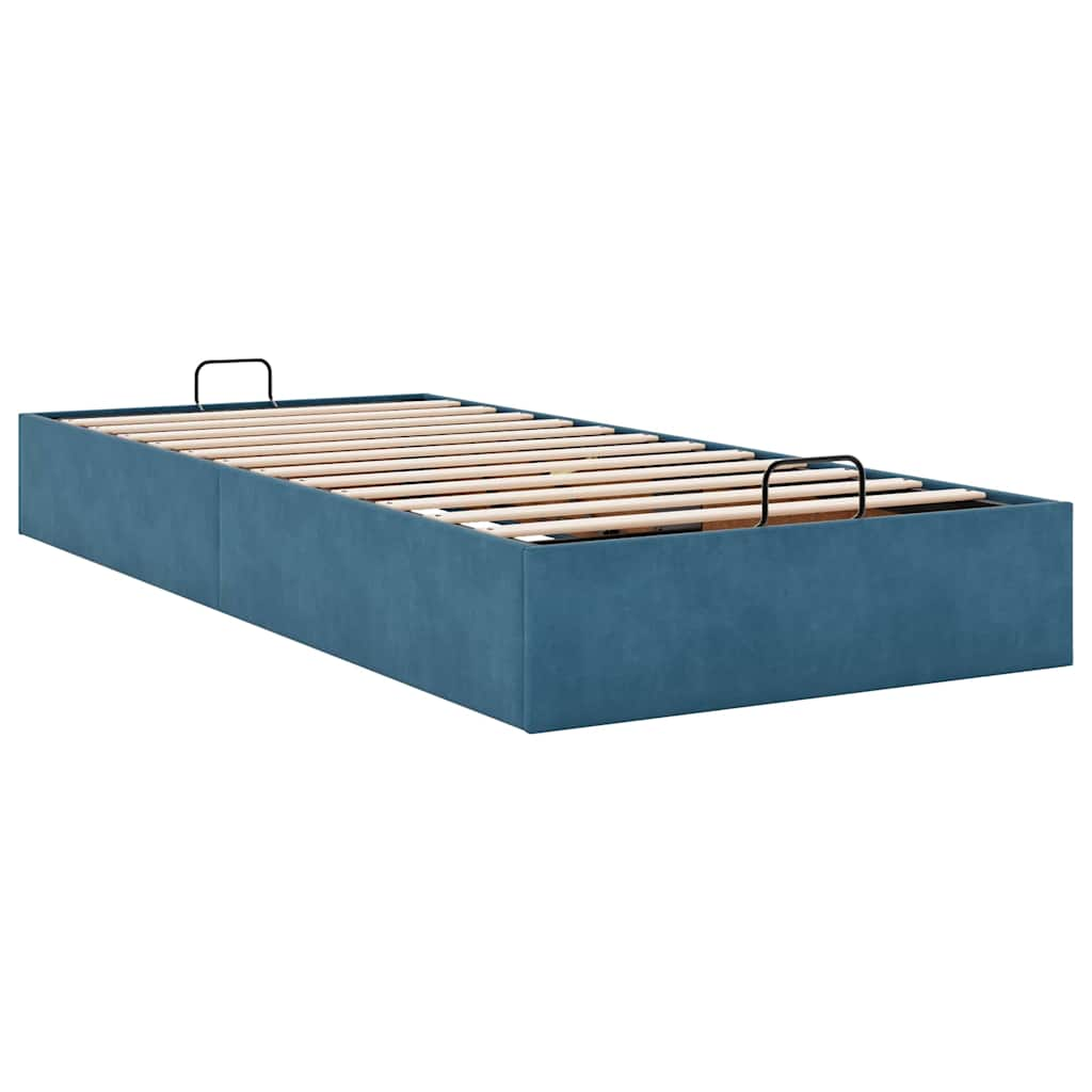 Bedframe zonder matras 90x190 cm fluweel donkerblauw