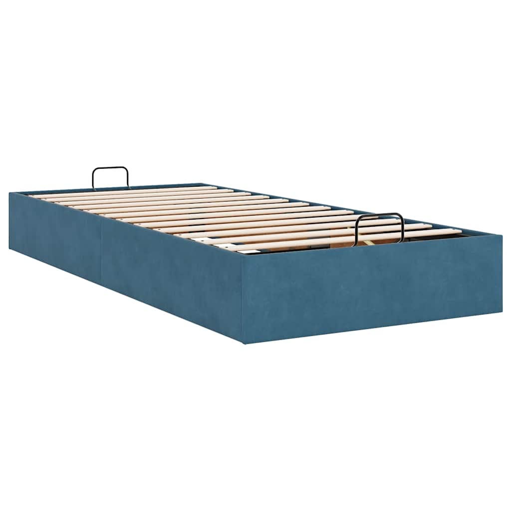 Bedframe zonder matras 90x190 cm fluweel donkerblauw