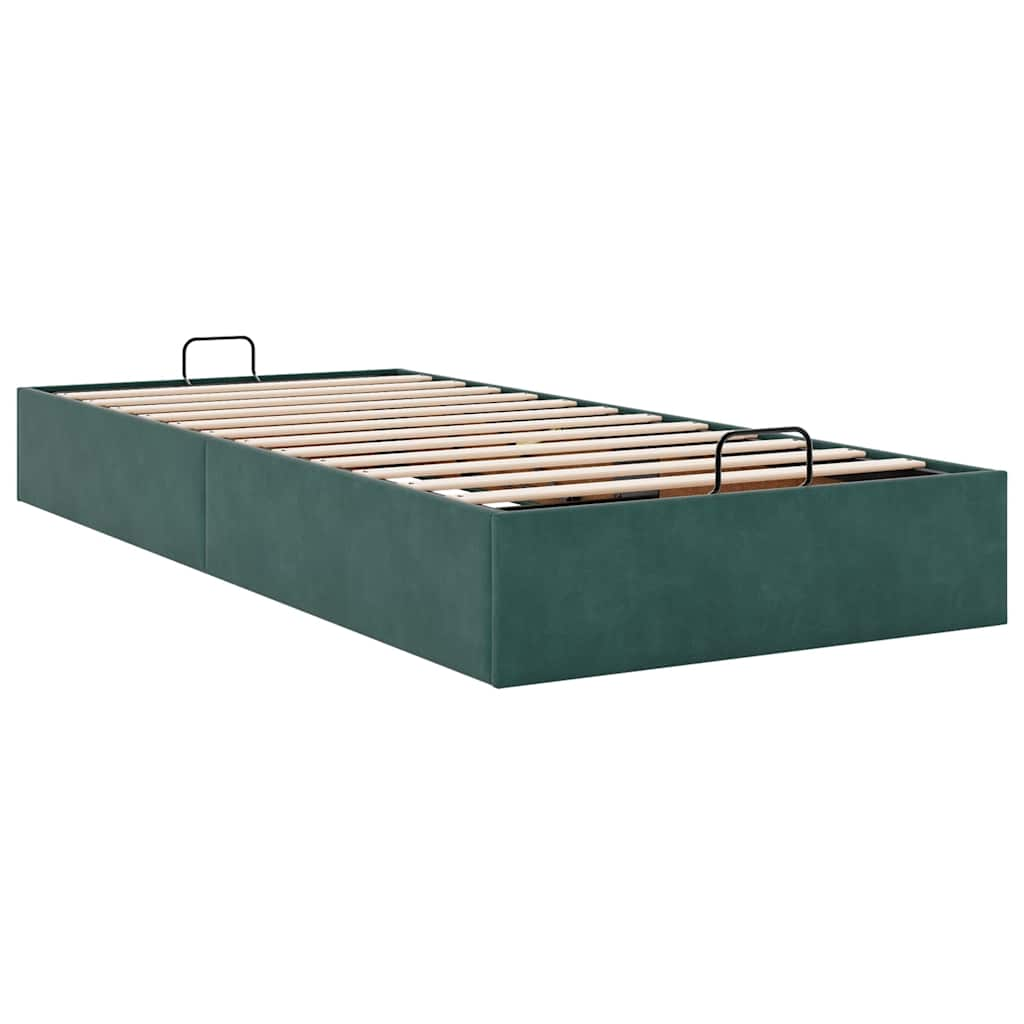 Bedframe zonder matras 90x200 cm fluweel donkergroen