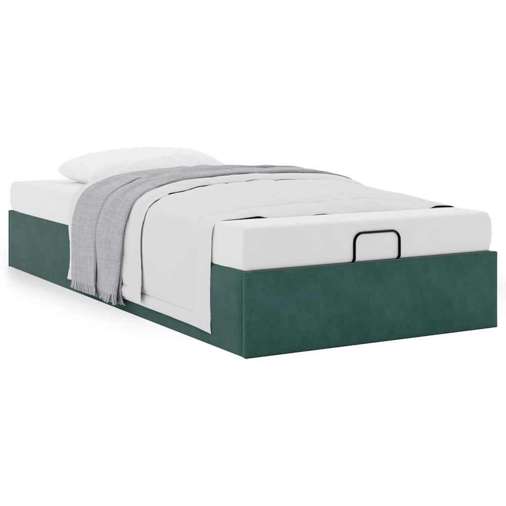 Bedframe zonder matras 90x200 cm fluweel donkergroen