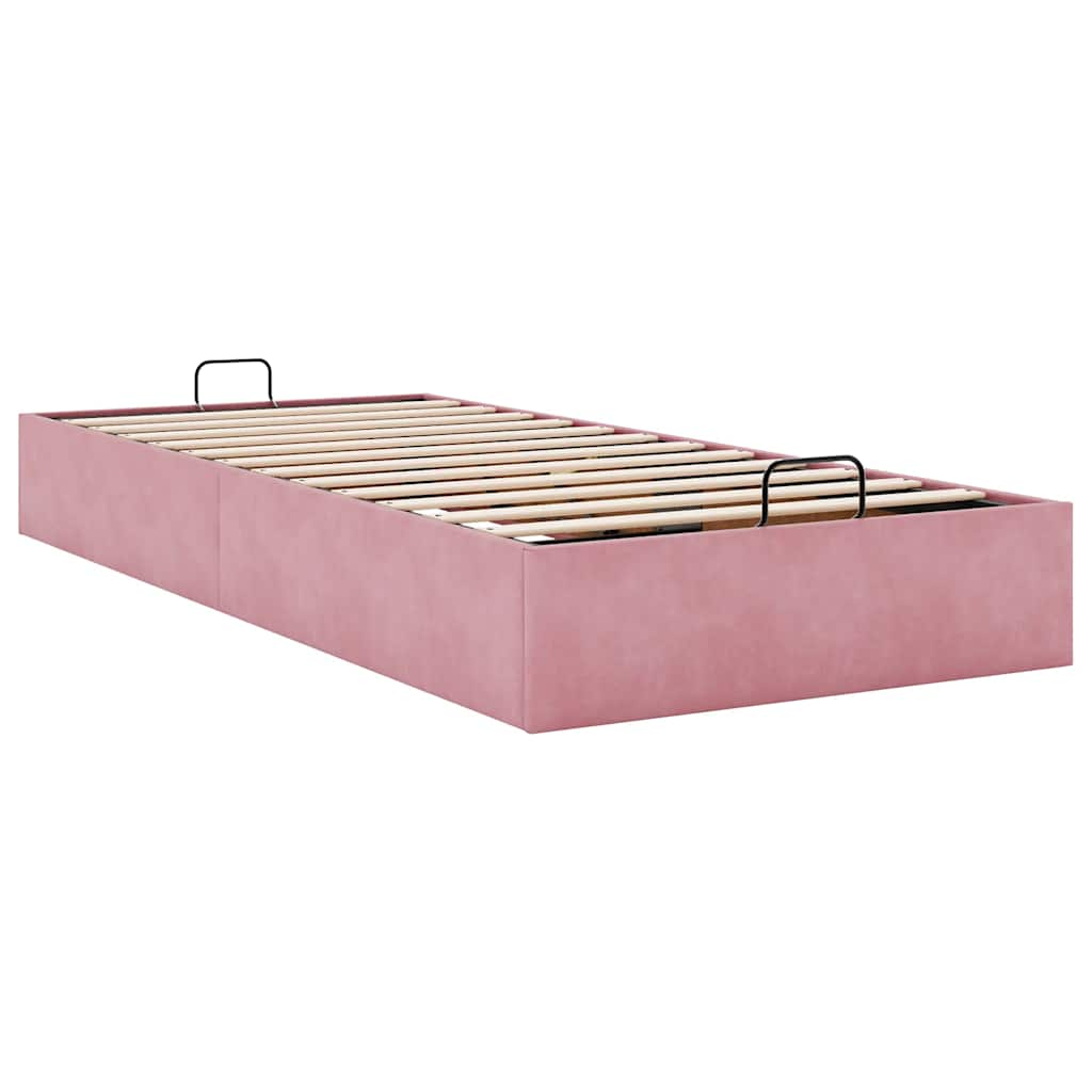 Bedframe zonder matras 90x200 cm fluweel roze