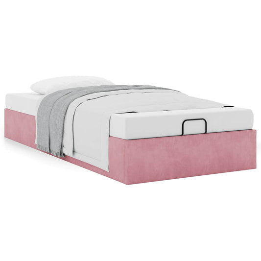 Bedframe zonder matras 90x200 cm fluweel roze