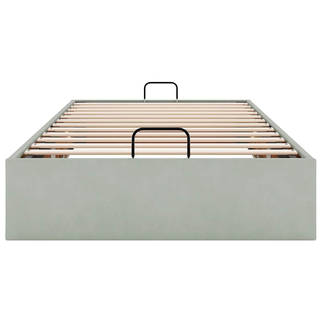 Bedframe zonder matras 100x200 cm fluweel lichtgrijs