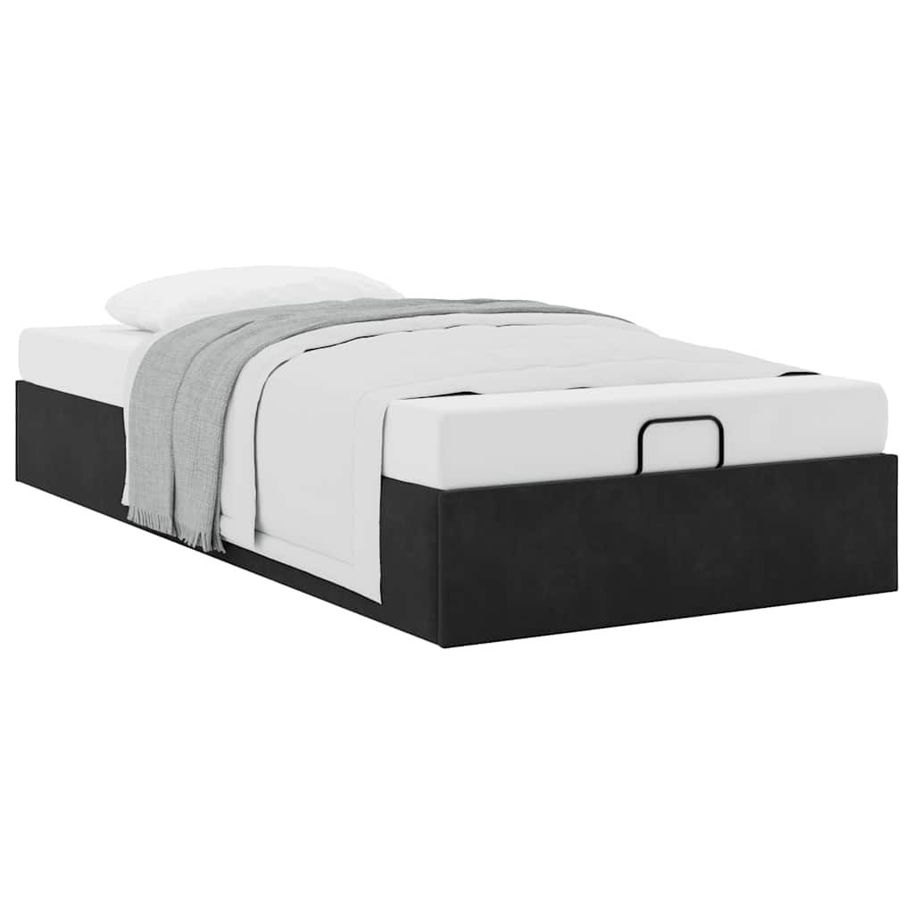 Bedframe zonder matras 100x200 cm fluweel zwart