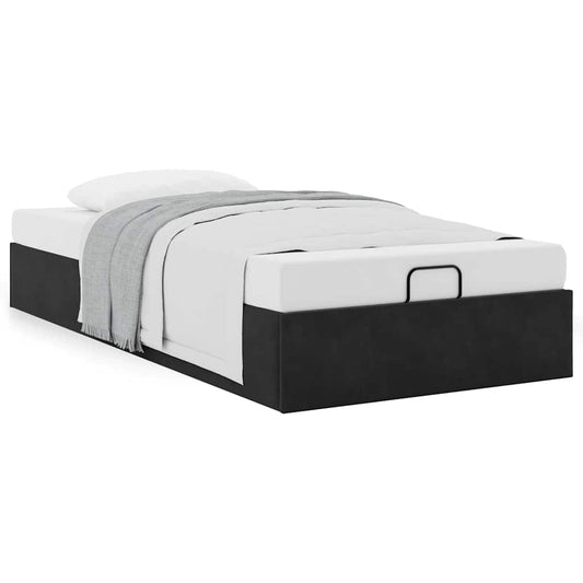 Bedframe zonder matras 100x200 cm fluweel zwart