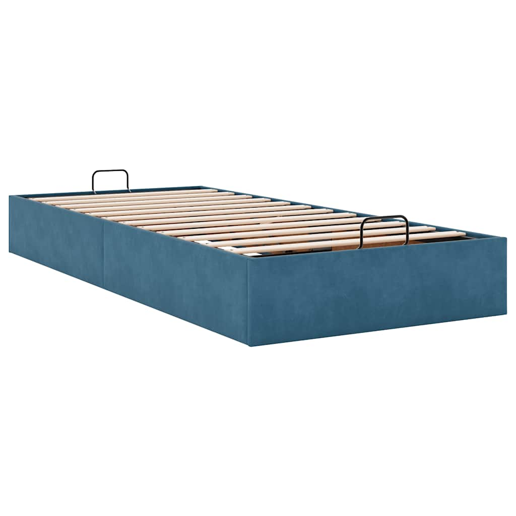 Bedframe zonder matras 100x200 cm fluweel donkerblauw