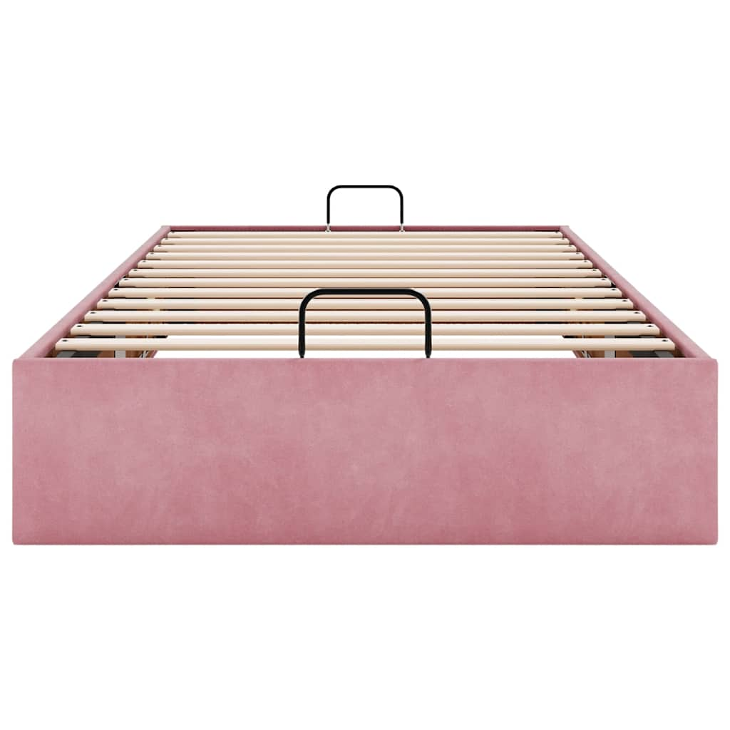 Bedframe zonder matras 100x200 cm fluweel roze