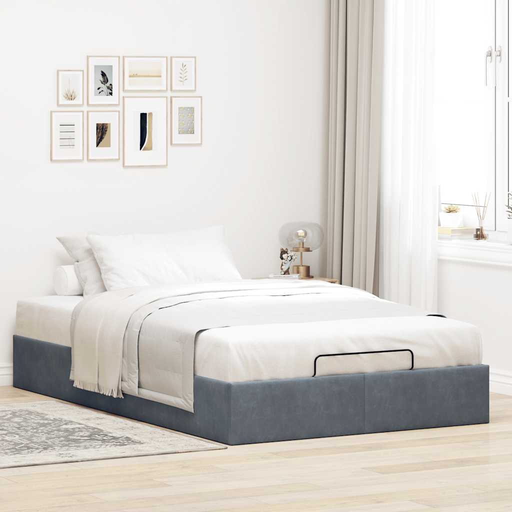 Bedframe zonder matras 120x190 cm fluweel donkergrijs