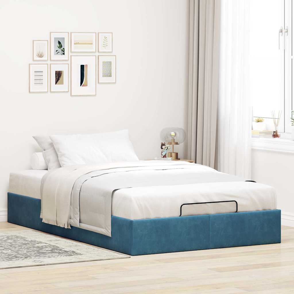 Bedframe zonder matras 120x190 cm fluweel donkerblauw