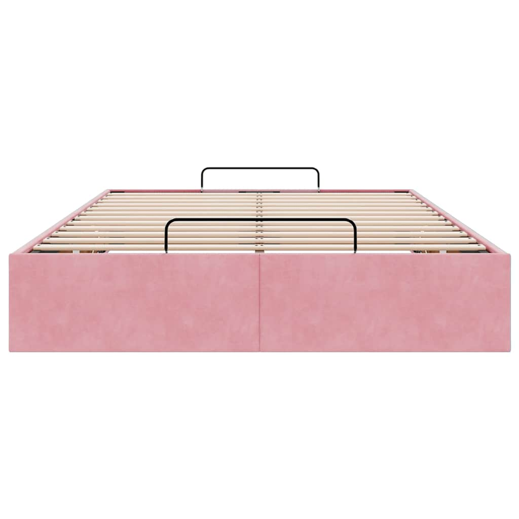 Ottoman bedframe zonder matras 120x200 cm fluweel roze