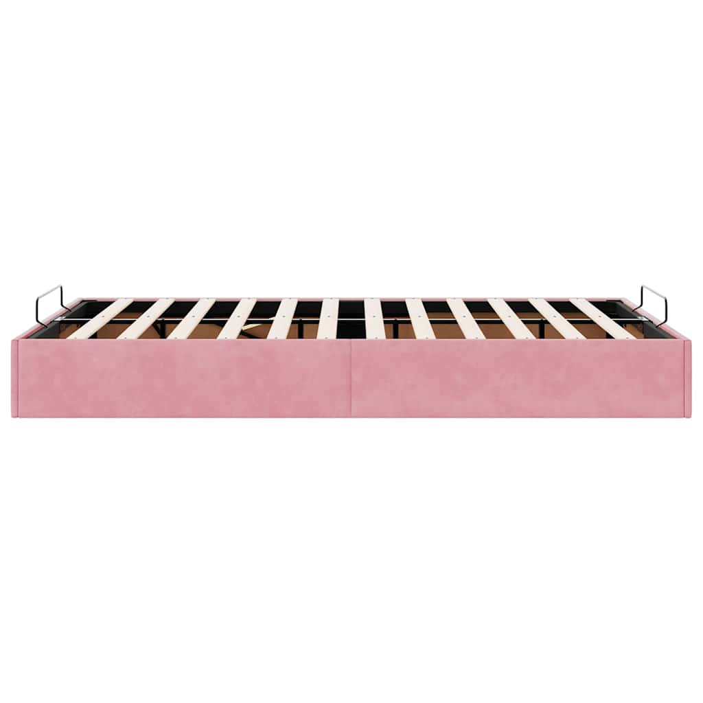 Ottoman bedframe zonder matras 120x200 cm fluweel roze