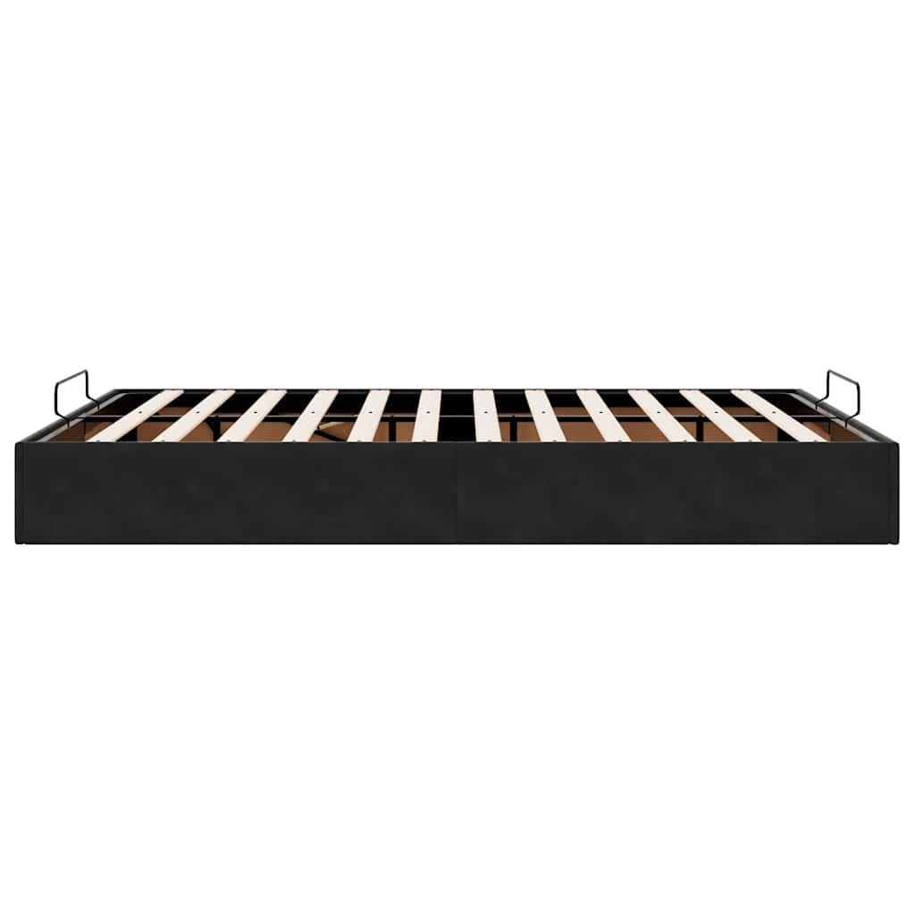 Ottoman bedframe zonder matras 140x190 cm fluweel zwart