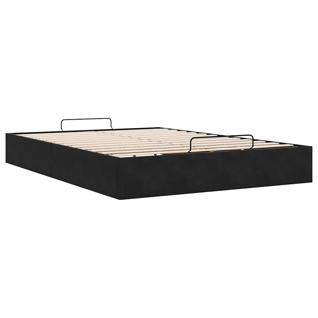 Ottoman bedframe zonder matras 140x190 cm fluweel zwart