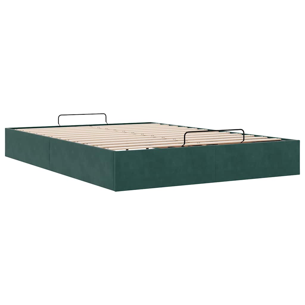 Ottoman bedframe zonder matras 140x190 cm fluweel donkergroen