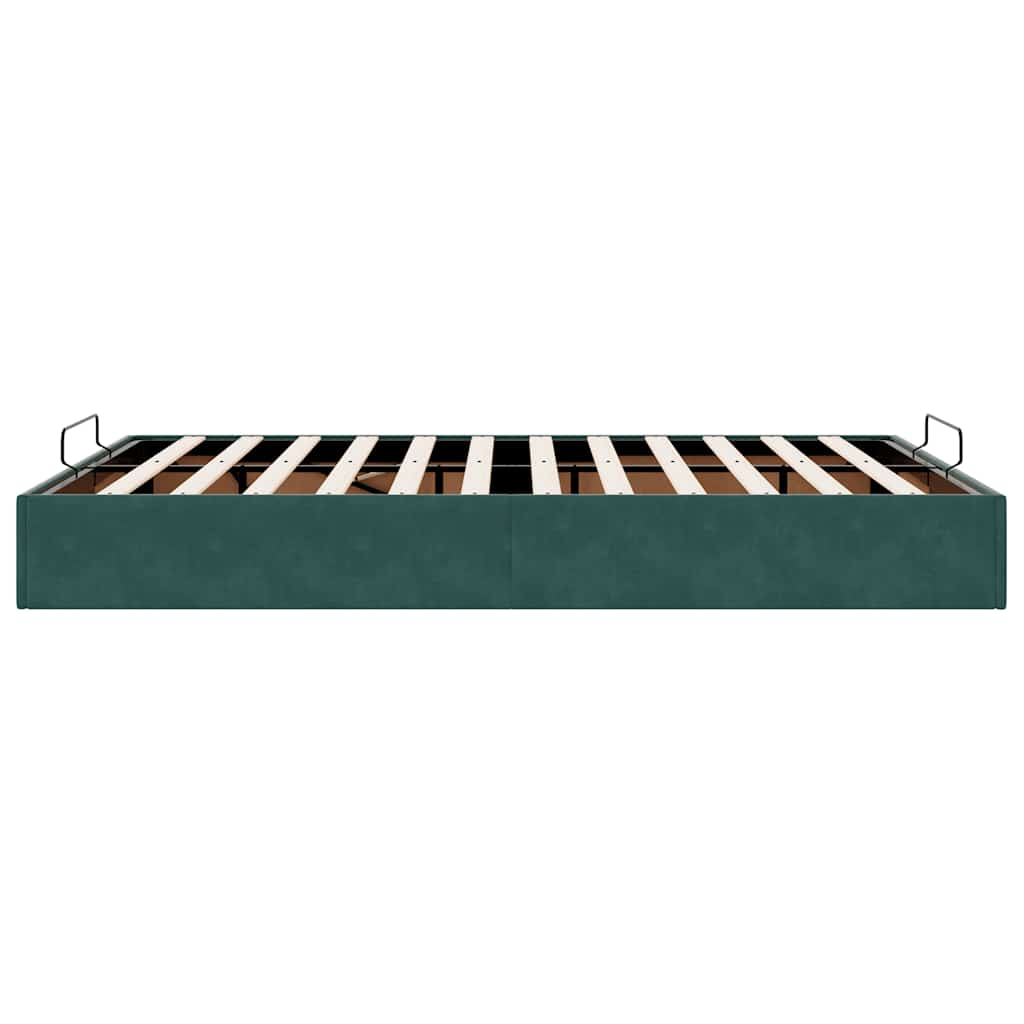 Ottoman bedframe zonder matras 140x190 cm fluweel donkergroen