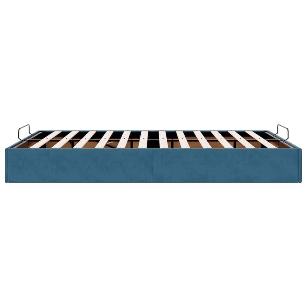 Ottoman bedframe zonder matras 140x190 cm fluweel donkerblauw