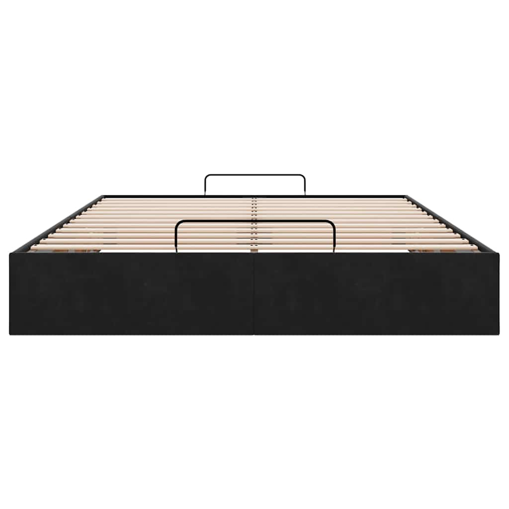 Ottoman bedframe zonder matras 140x200 cm fluweel zwart