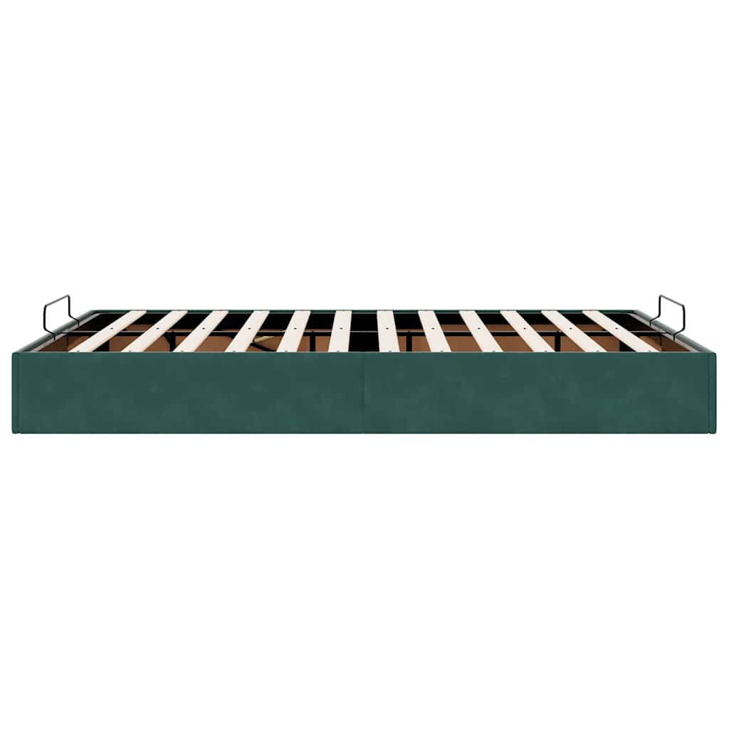 Ottoman bedframe zonder matras 140x200 cm fluweel donkergroen