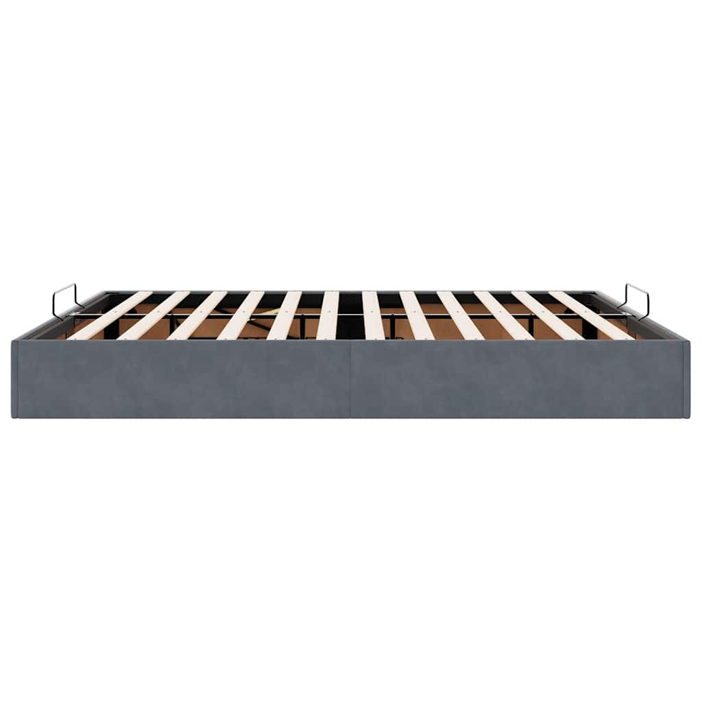 Ottoman bedframe zonder matras 160x200 cm fluweel donkergrijs