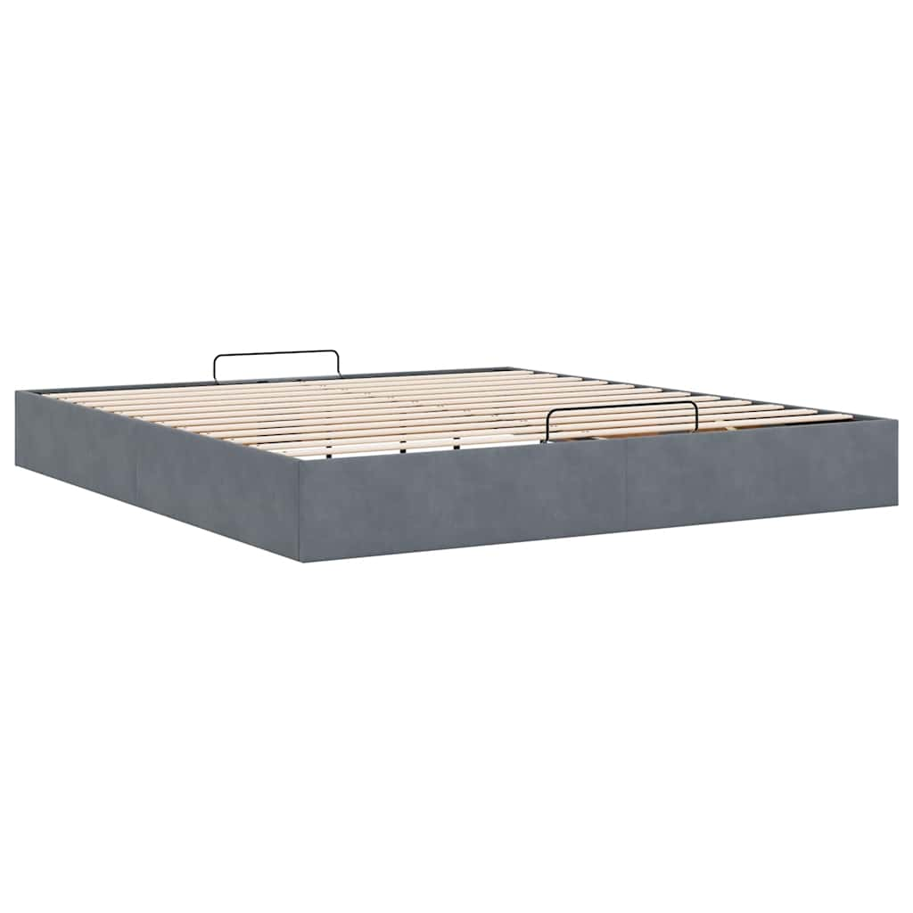 Ottoman bedframe zonder matras 160x200 cm fluweel donkergrijs