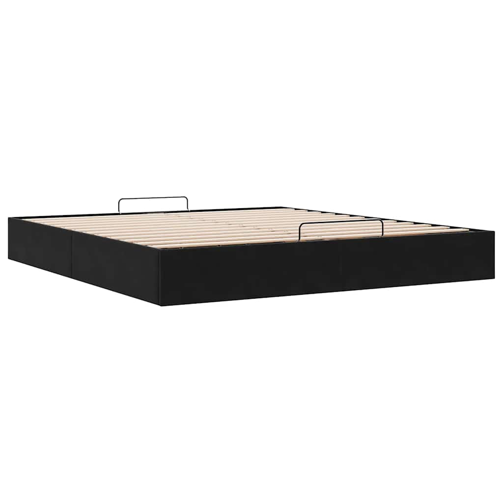 Ottoman bedframe zonder matras 160x200 cm fluweel zwart