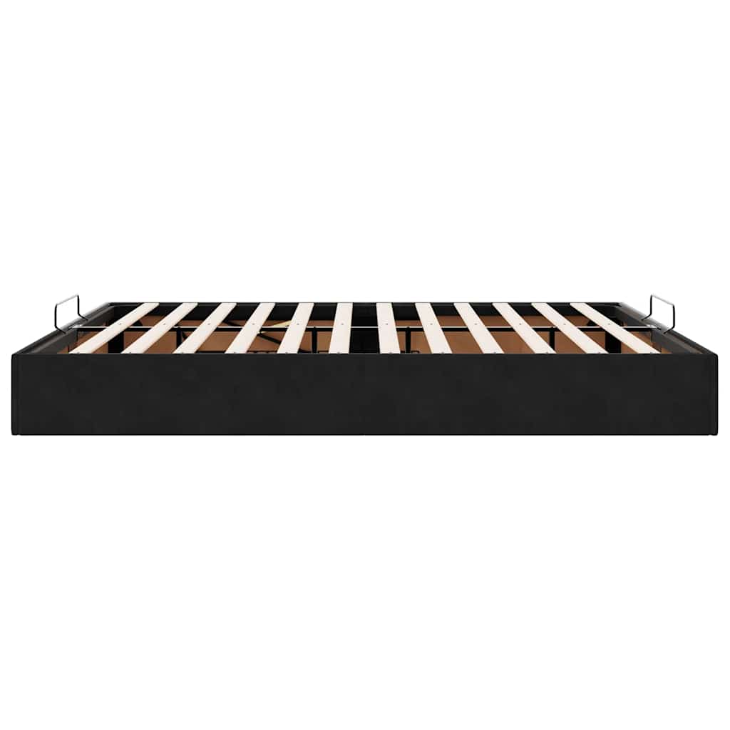 Ottoman bedframe zonder matras 160x200 cm fluweel zwart