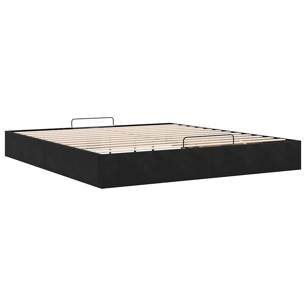 Ottoman bedframe zonder matras 160x200 cm fluweel zwart