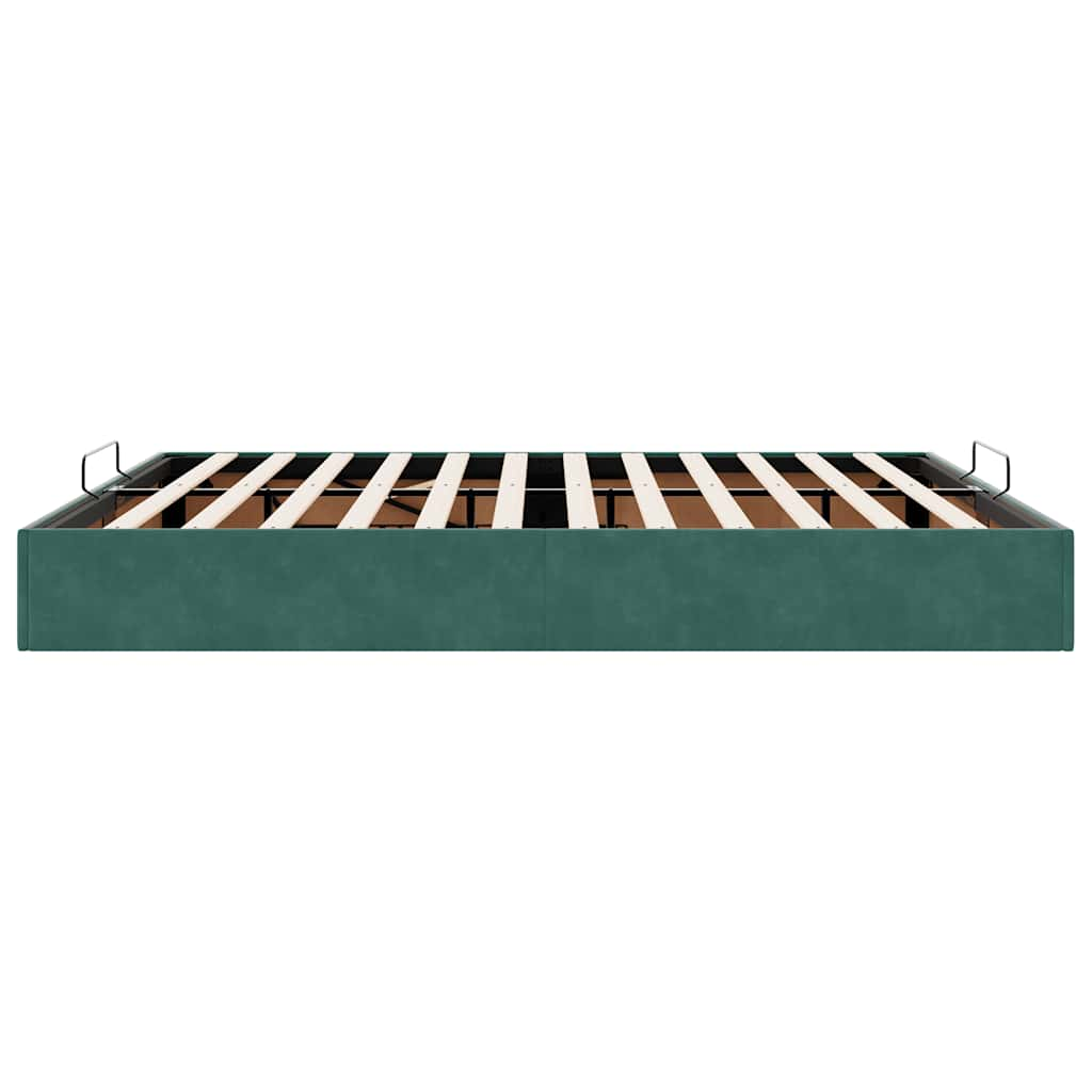 Ottoman bedframe zonder matras 160x200 cm fluweel donkergroen