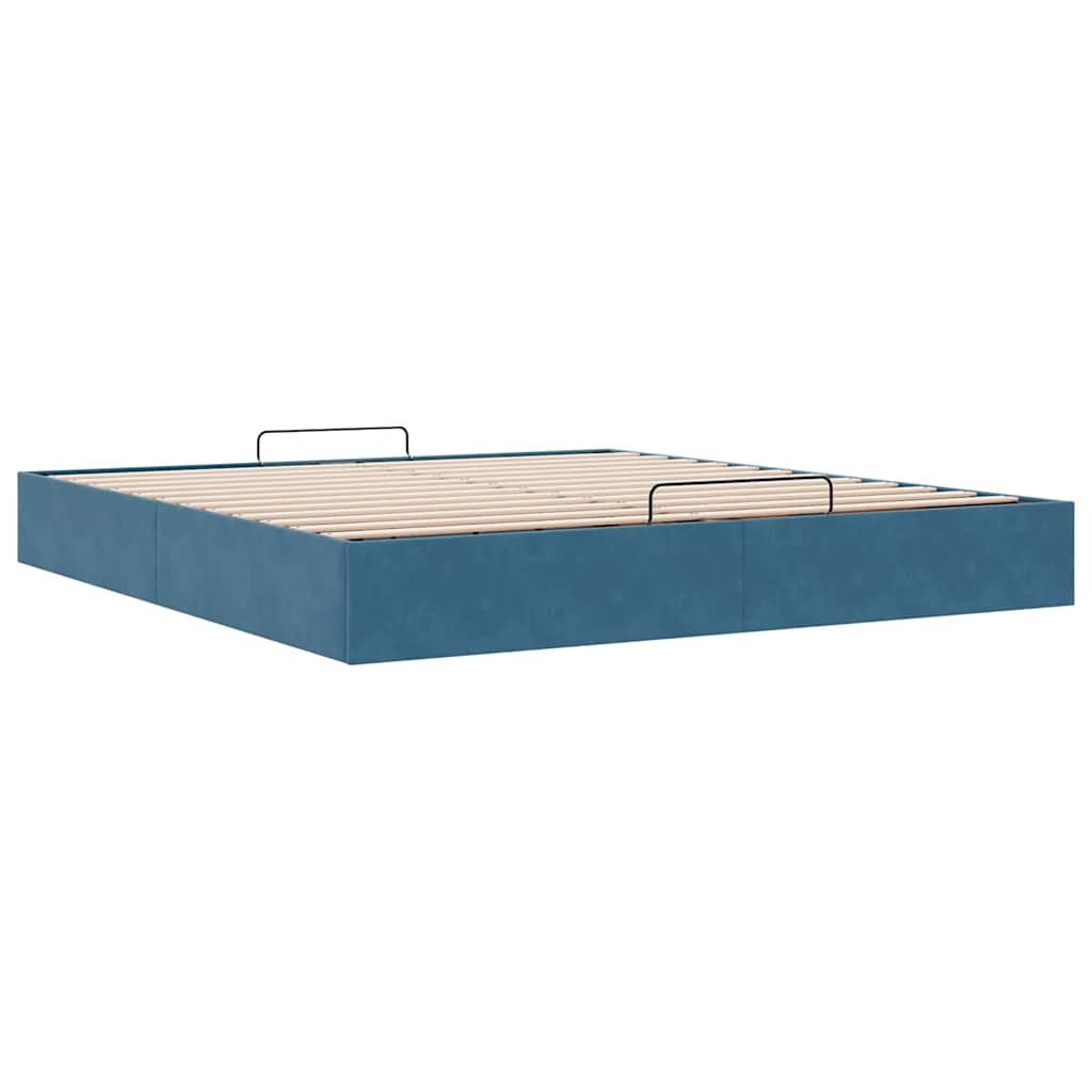 Ottoman bedframe zonder matras 160x200 cm fluweel donkerblauw