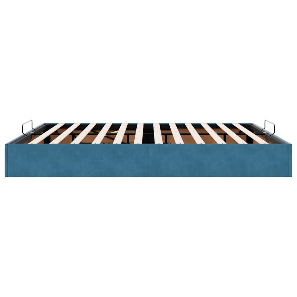 Ottoman bedframe zonder matras 160x200 cm fluweel donkerblauw