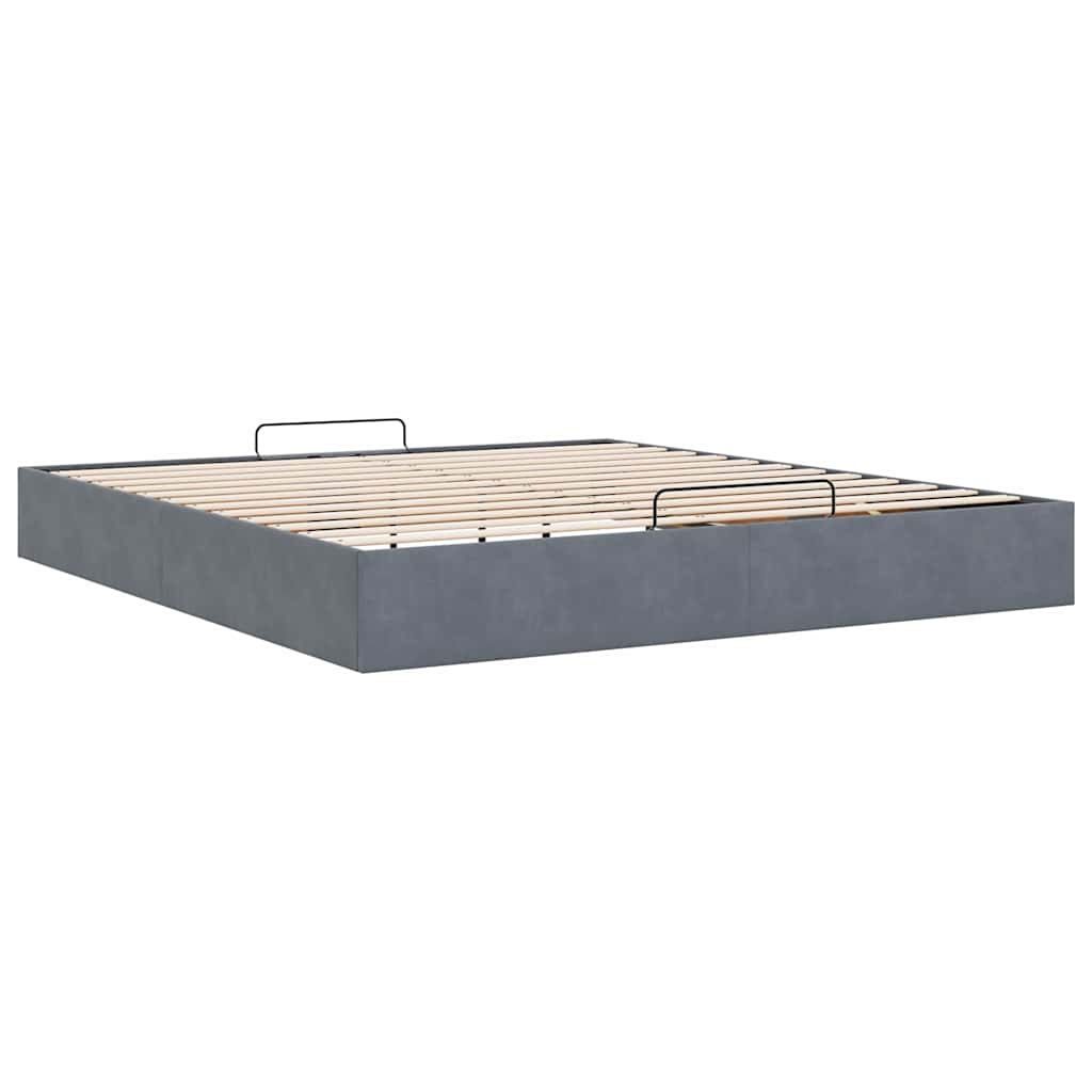 Ottoman bedframe zonder matras 180x200 cm fluweel donkergrijs