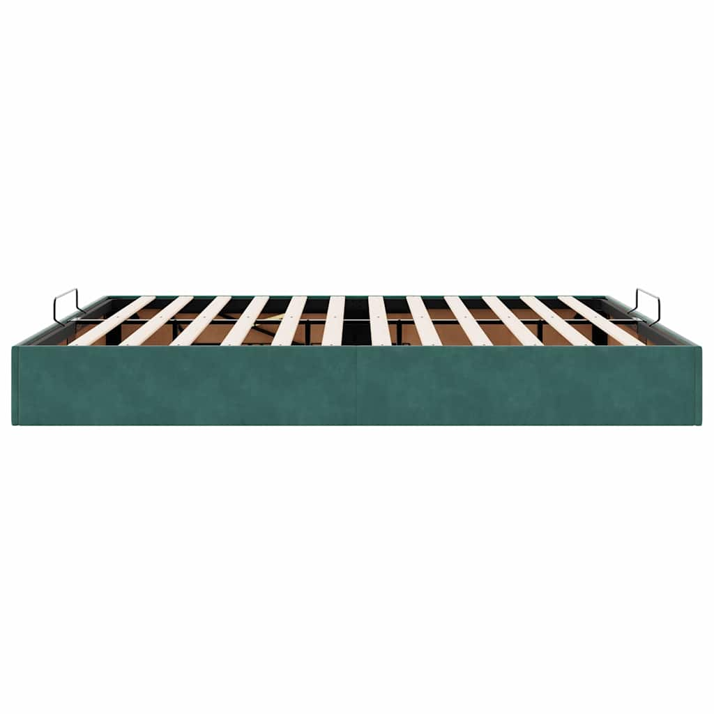 Ottoman bedframe zonder matras 180x200 cm fluweel donkergroen