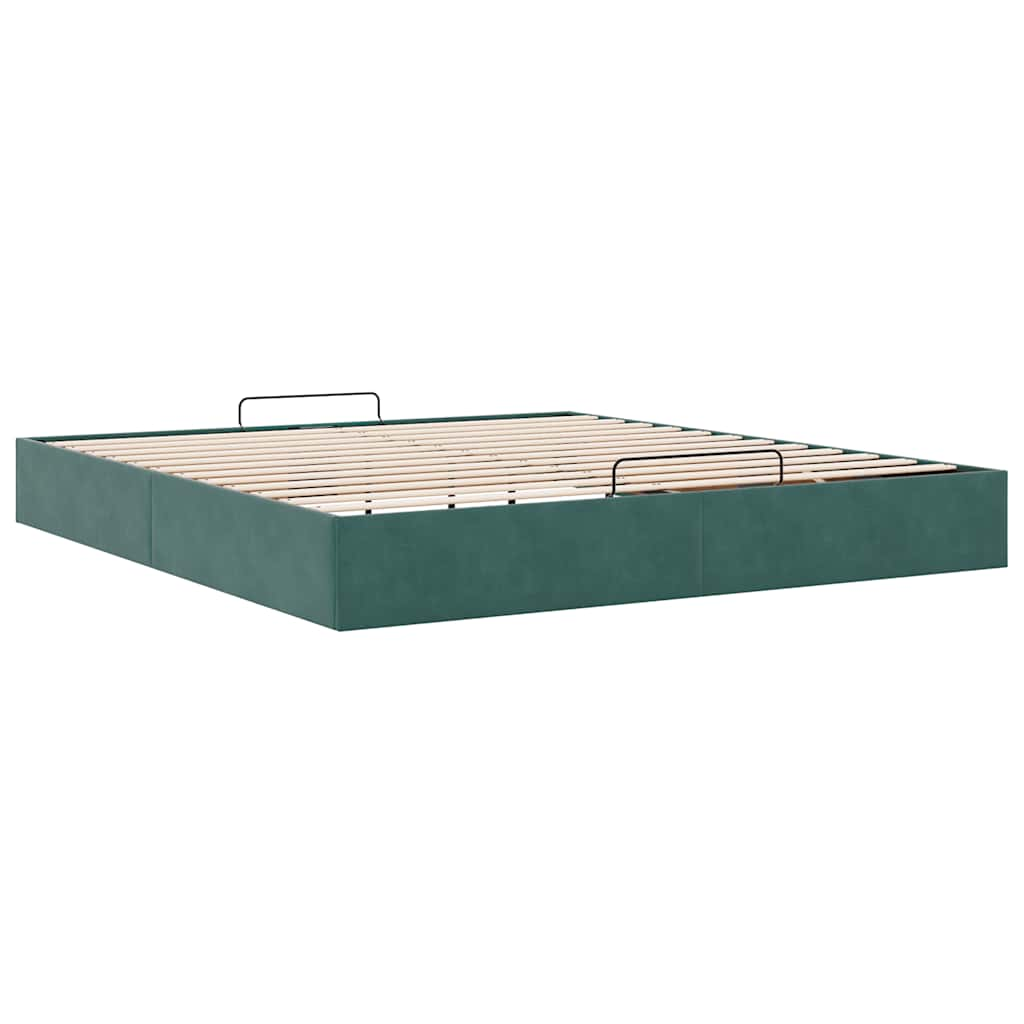 Ottoman bedframe zonder matras 180x200 cm fluweel donkergroen