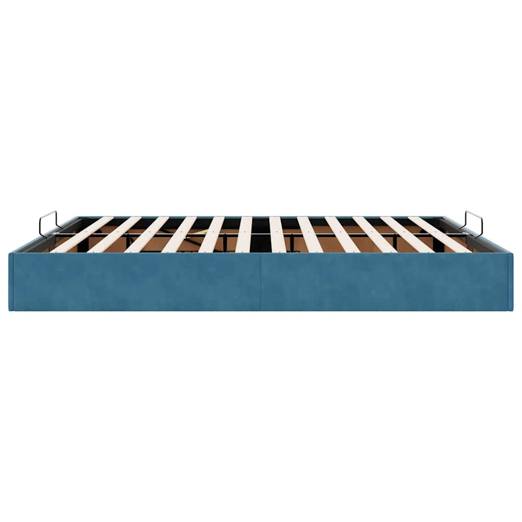 Ottoman bedframe zonder matras 180x200 cm fluweel donkerblauw