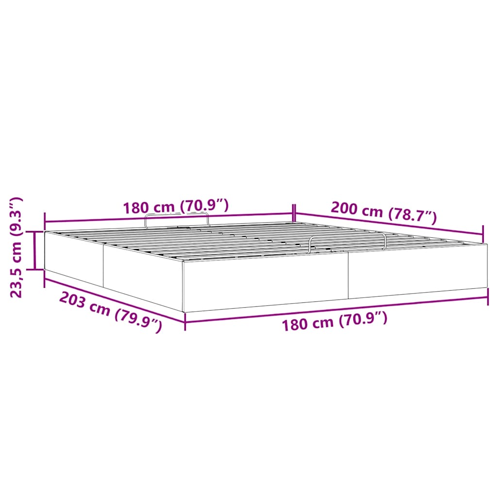 Ottoman bedframe zonder matras 180x200 cm fluweel roze