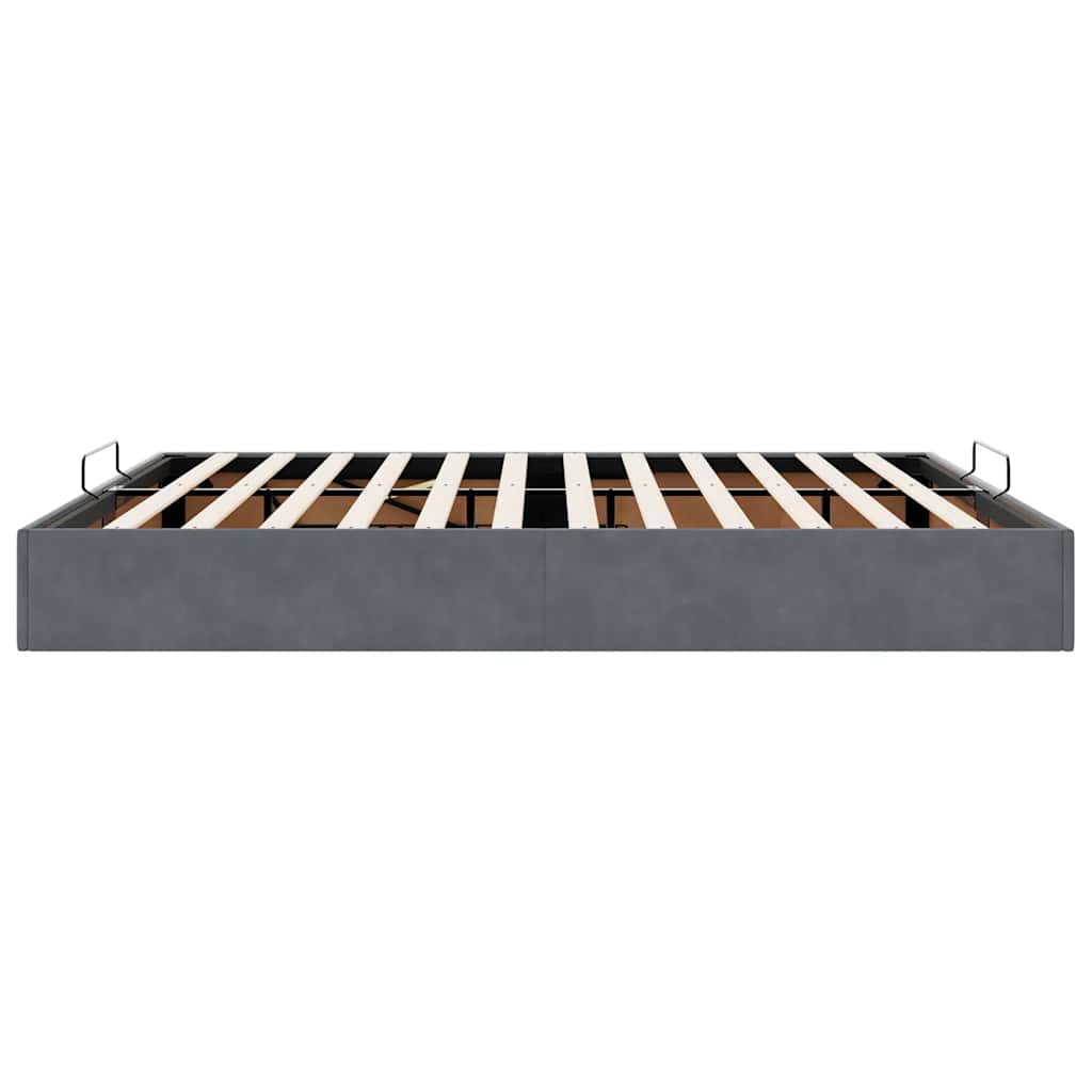 Ottoman bedframe zonder matras 200x200 cm fluweel donkergrijs