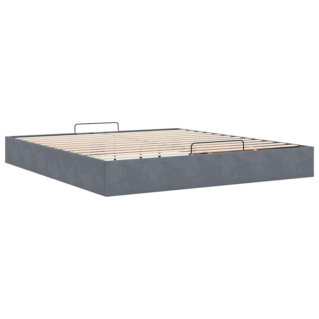 Ottoman bedframe zonder matras 200x200 cm fluweel donkergrijs