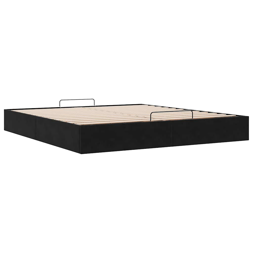 Ottoman bedframe zonder matras 200x200 cm fluweel zwart